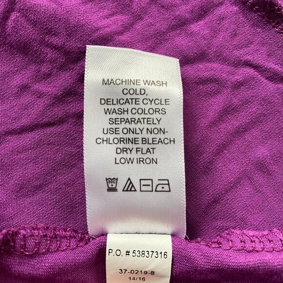 Roaman's Purple Cold Shoulder Ruffled Criss Cross Top, Size 14/16 #292 - Picture 12 of 13